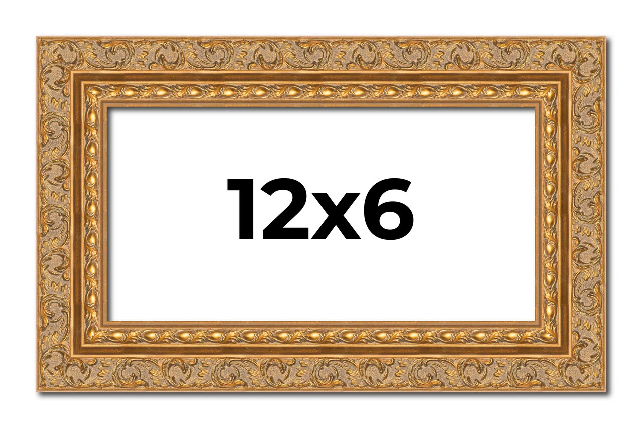 Panoramic Contemporary Gold Picture Frame - UV Acrylic, Foam Board Backing, Hanging Hardware